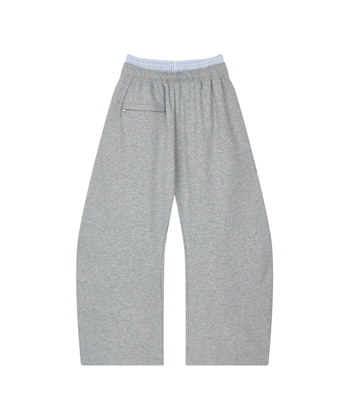 로타입(ROUGHTYPE) Checkered Double Layered Sweatpants - Gray
