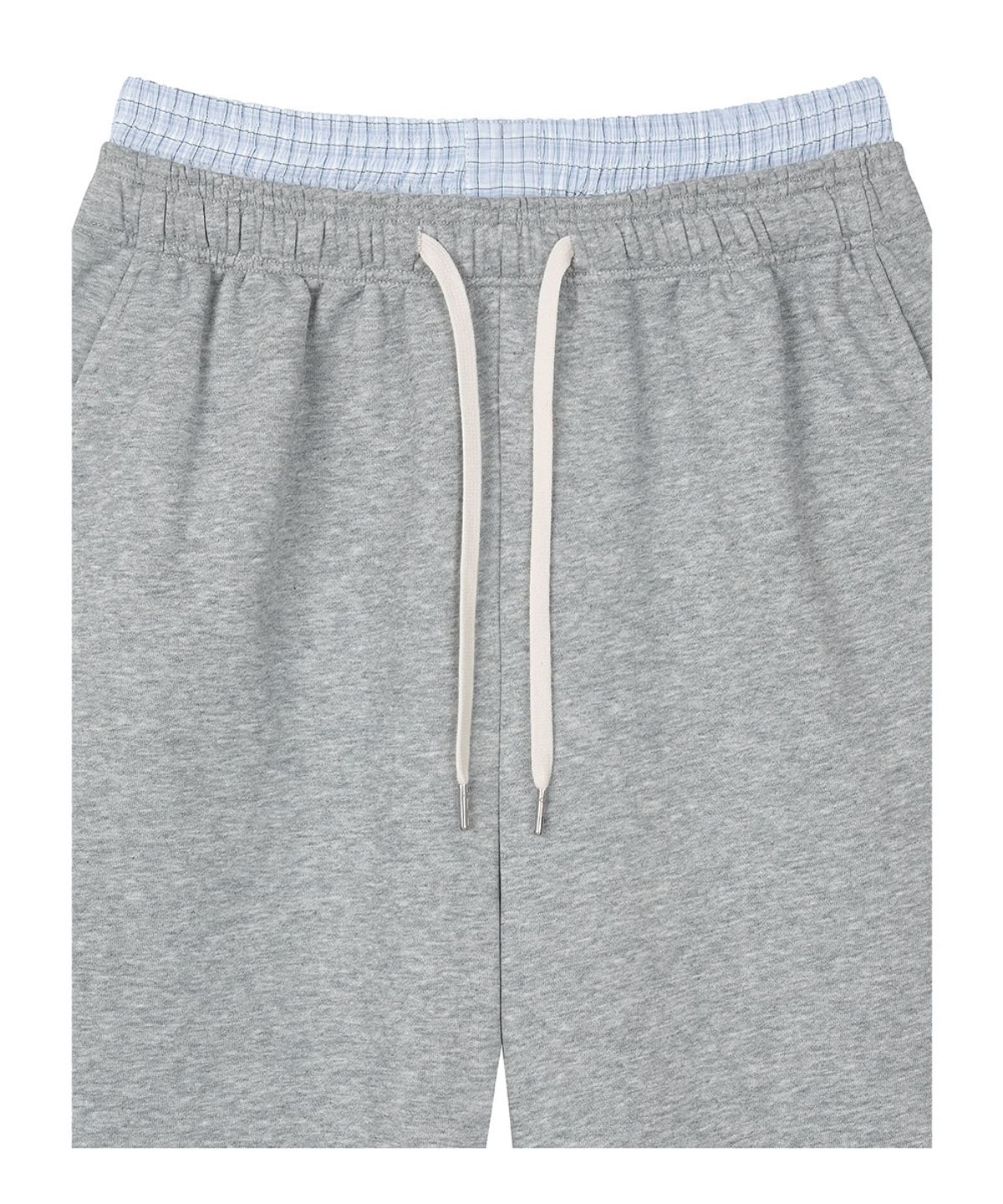 로타입(ROUGHTYPE) Checkered Double Layered Sweatpants - Gray