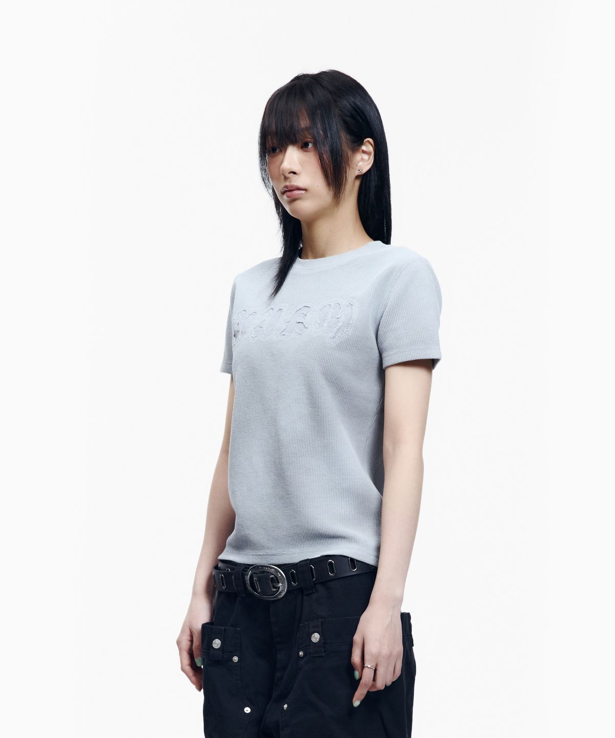 아캄(AAKAM) Reverse Patch Waffle Half Top (Gray)