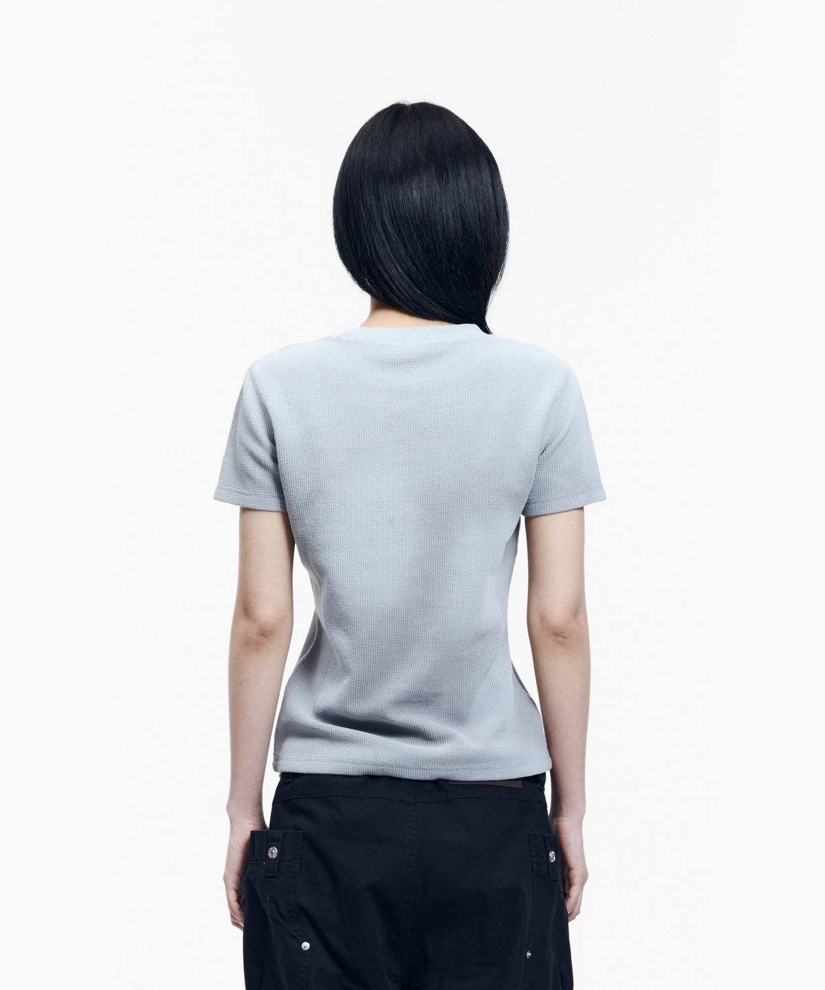 아캄(AAKAM) Reverse Patch Waffle Half Top (Gray)
