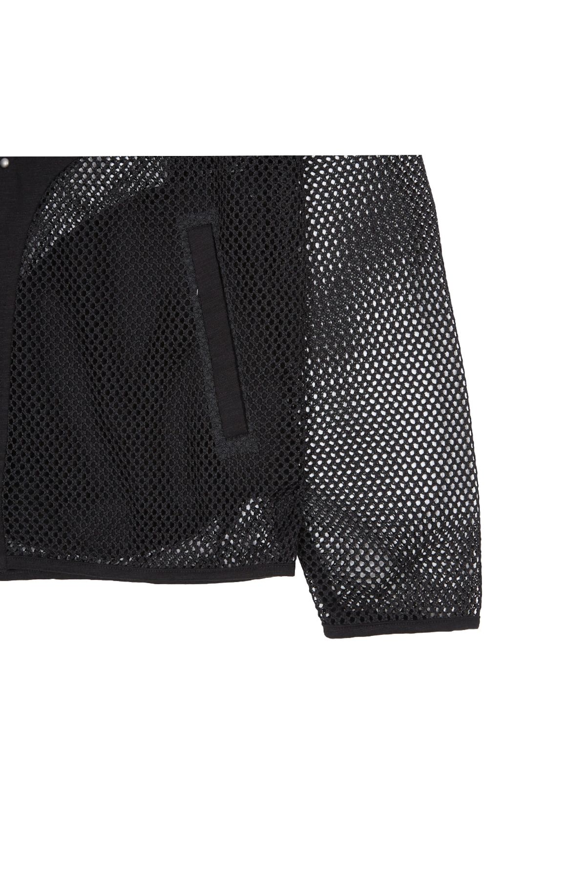 메아(MEA) STUDDED MESH ZIP HOODIE [BLACK]