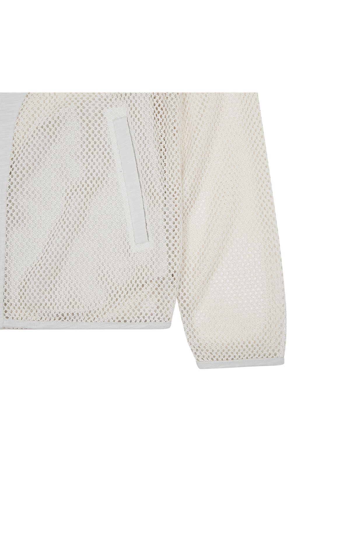 메아(MEA) STUDDED MESH ZIP HOODIE [IVORY]