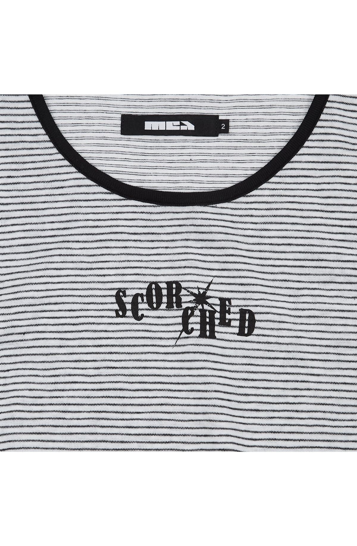메아(MEA) SCORCHED STRIPE SLEEVELESS [WHITE]