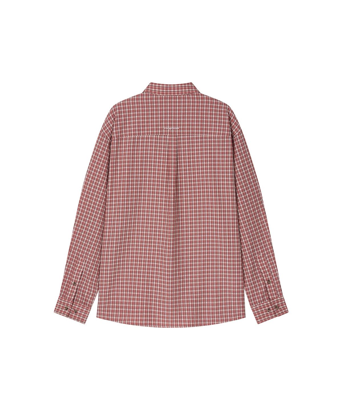 로타입(ROUGHTYPE) OverFit Embroidery Check Shirt - Pink