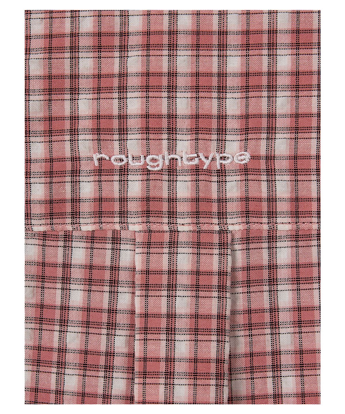 로타입(ROUGHTYPE) OverFit Embroidery Check Shirt - Pink