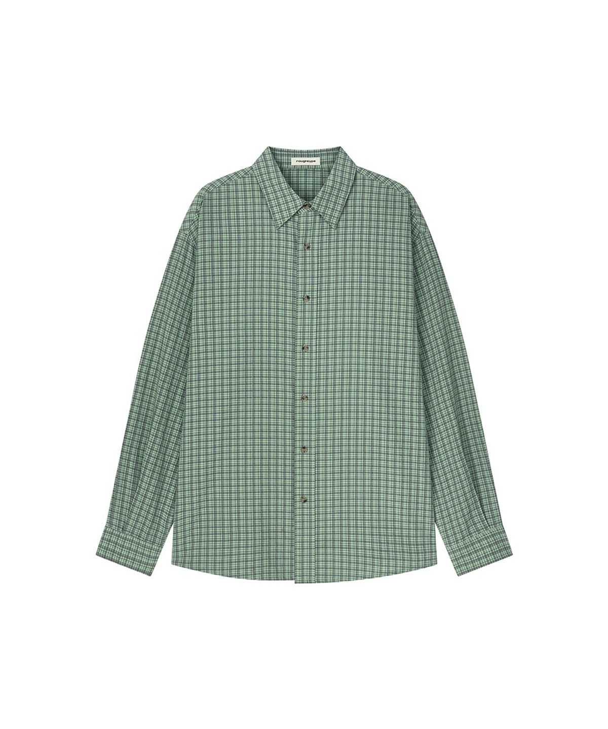 로타입(ROUGHTYPE) OverFit Embroidery Check Shirt - Green