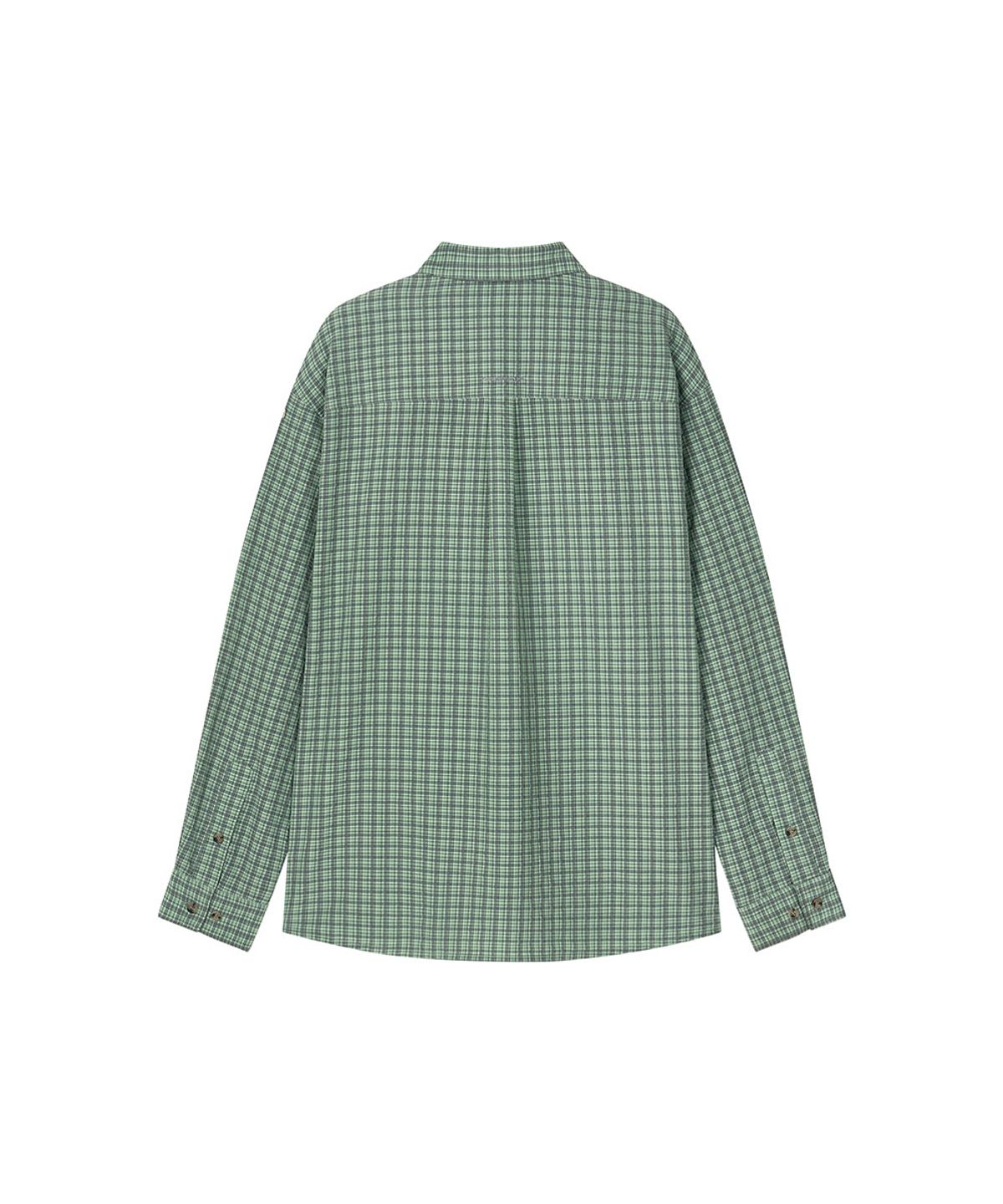로타입(ROUGHTYPE) OverFit Embroidery Check Shirt - Green