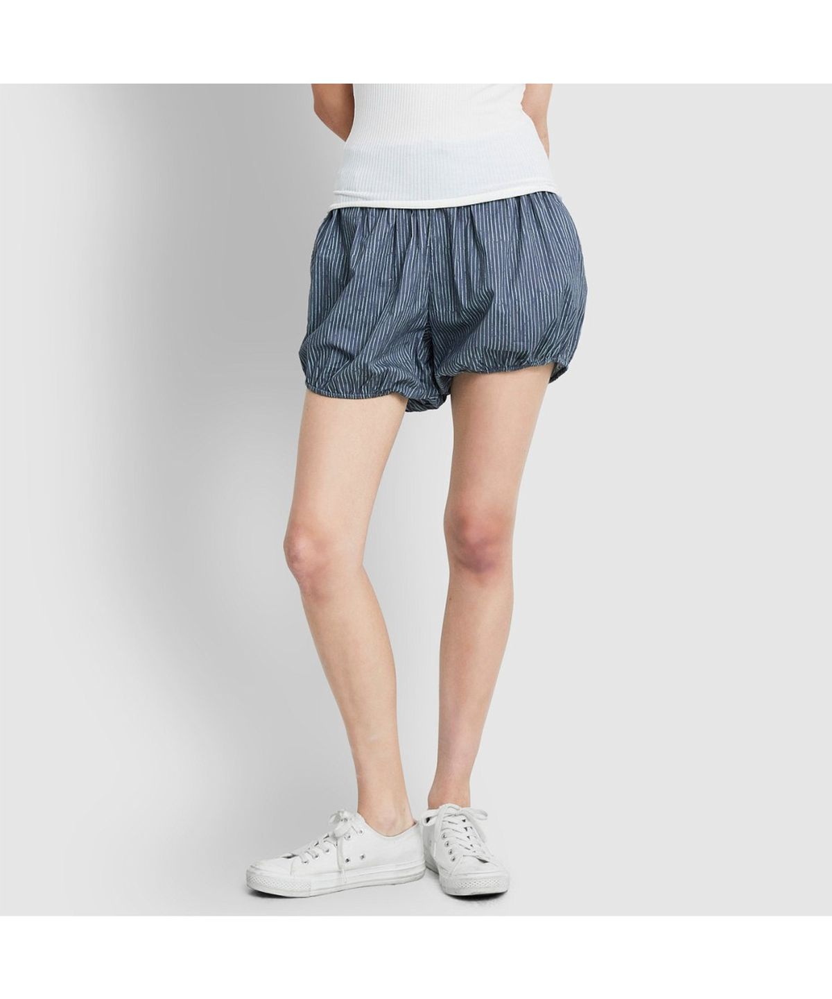자주(JAJU) 여 코튼 블루머 라운지 팬츠_블루 그레이
