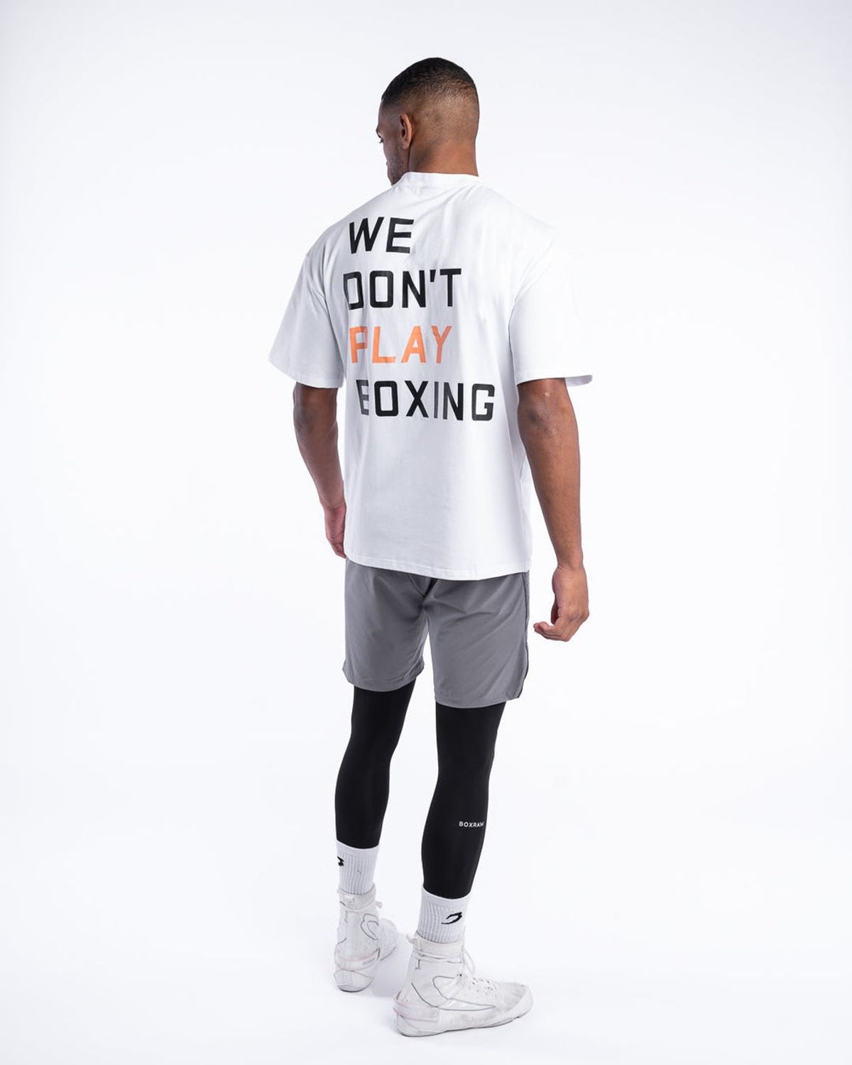 복스로(BOXRAW) We Dont Play Boxing 오버사이즈 티셔츠 - 남성 M BXRW-U-WDPBT [화이트]