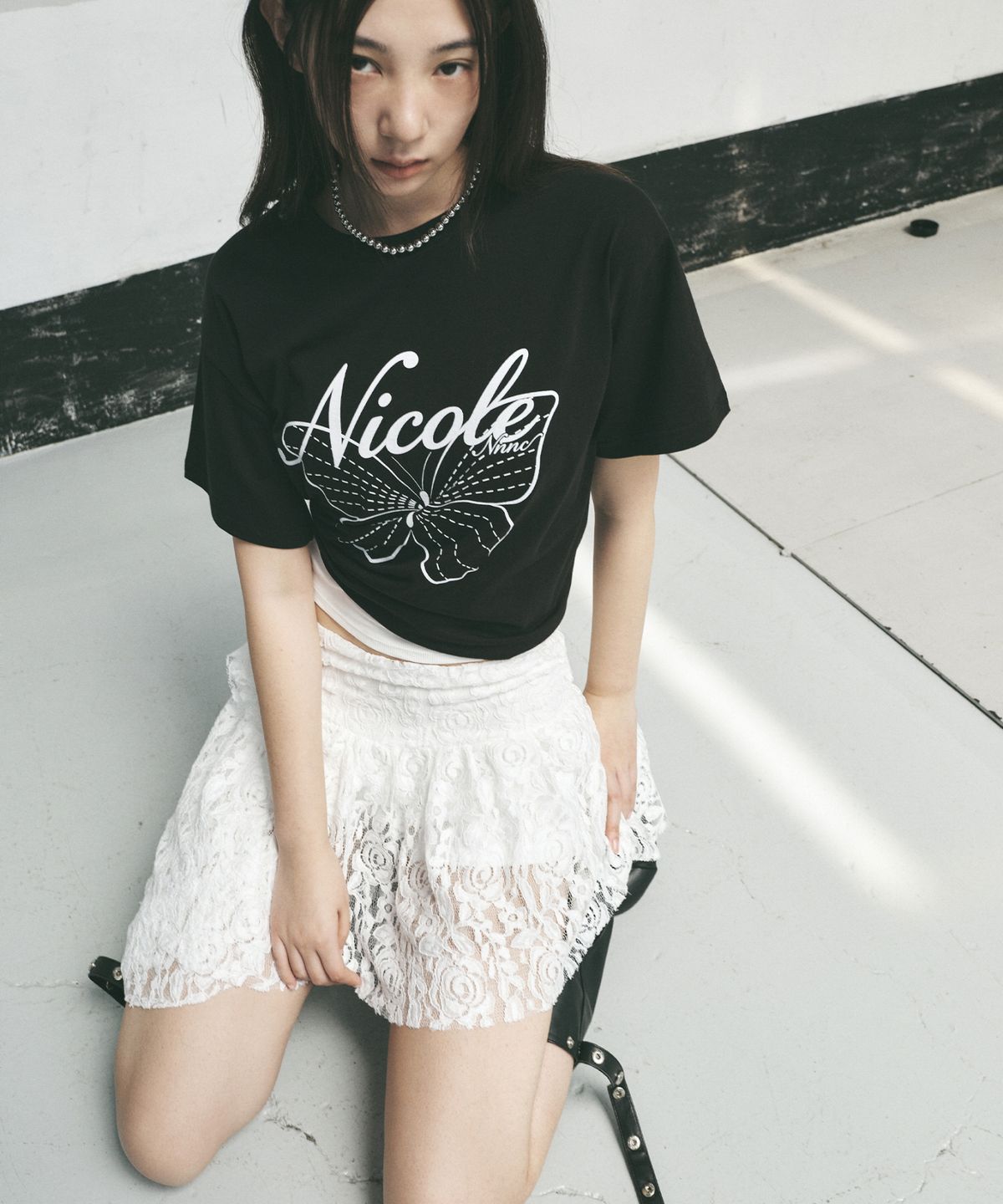 닉앤니콜(NICK&NICOLE) ROSE TIERED LACE SKIRT_WHITE