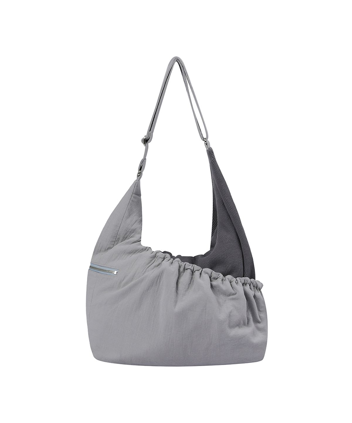 미세키서울(MISEKI SEOUL) Ribbed layered cross bag CHARCOAL