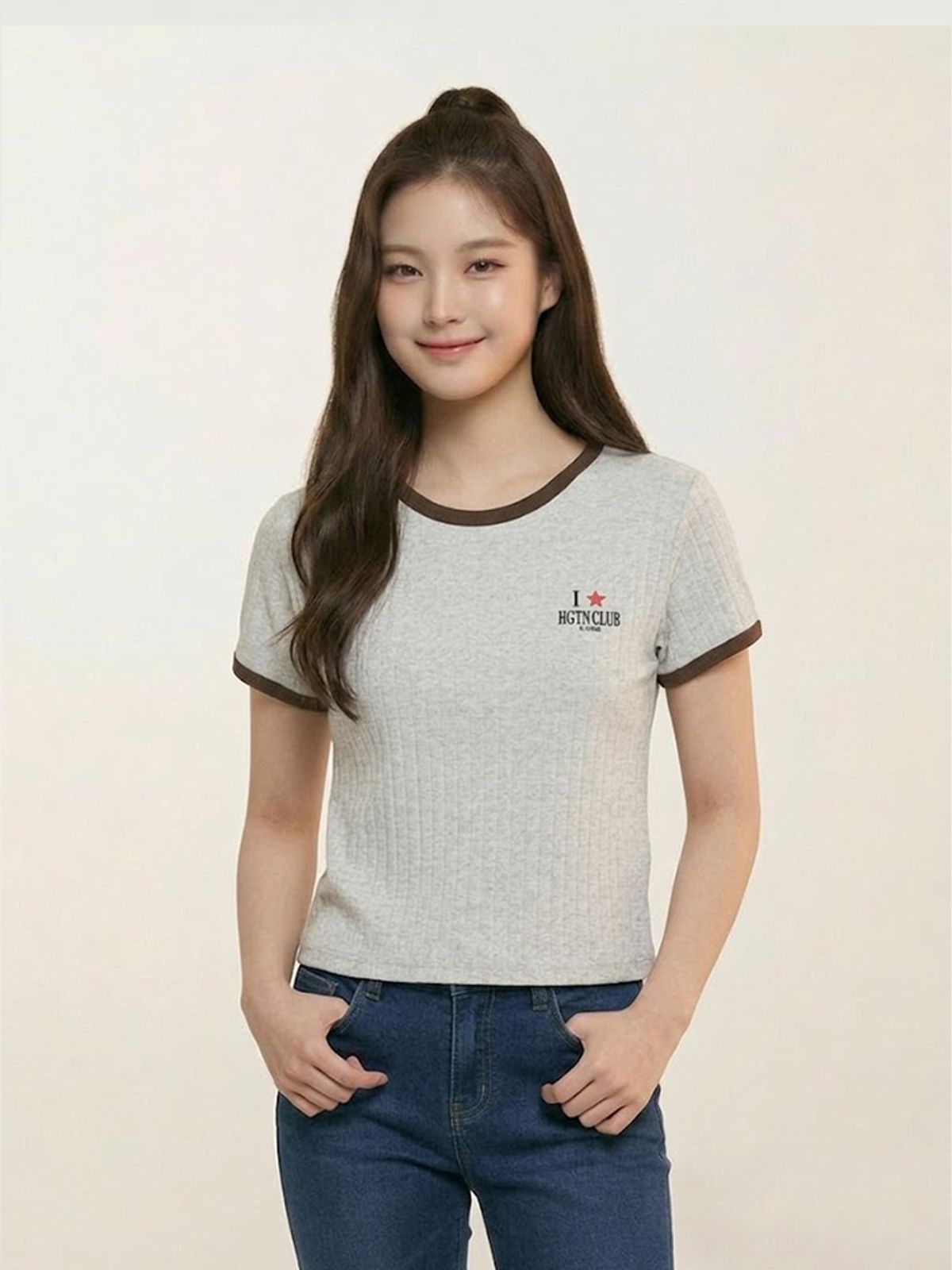 행텐 틴즈(HANGTEN TEENS) 틴즈 여아 안티필링 아일렛 반팔 티셔츠_101(14570-131-426-31)