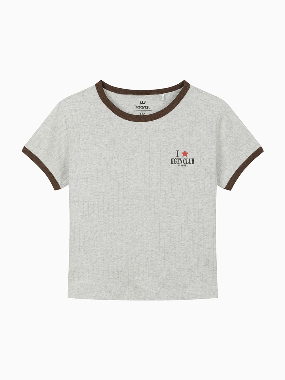 행텐 틴즈(HANGTEN TEENS) 틴즈 여아 안티필링 아일렛 반팔 티셔츠_101(14570-131-426-31)