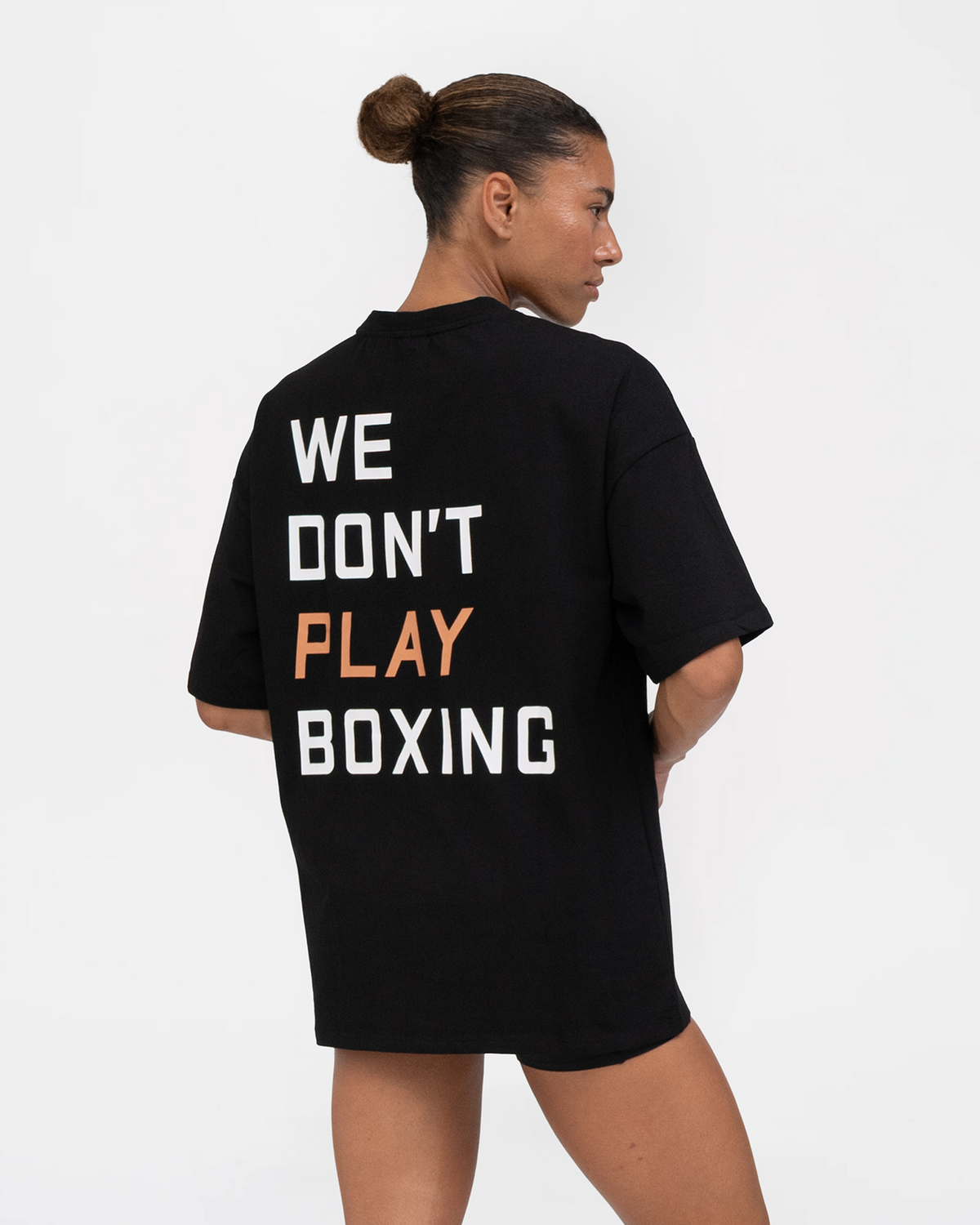 복스로(BOXRAW) We Dont Play Boxing 오버사이즈 티셔츠 - 여성 W BXRW-U-WDPBT-W [블랙]