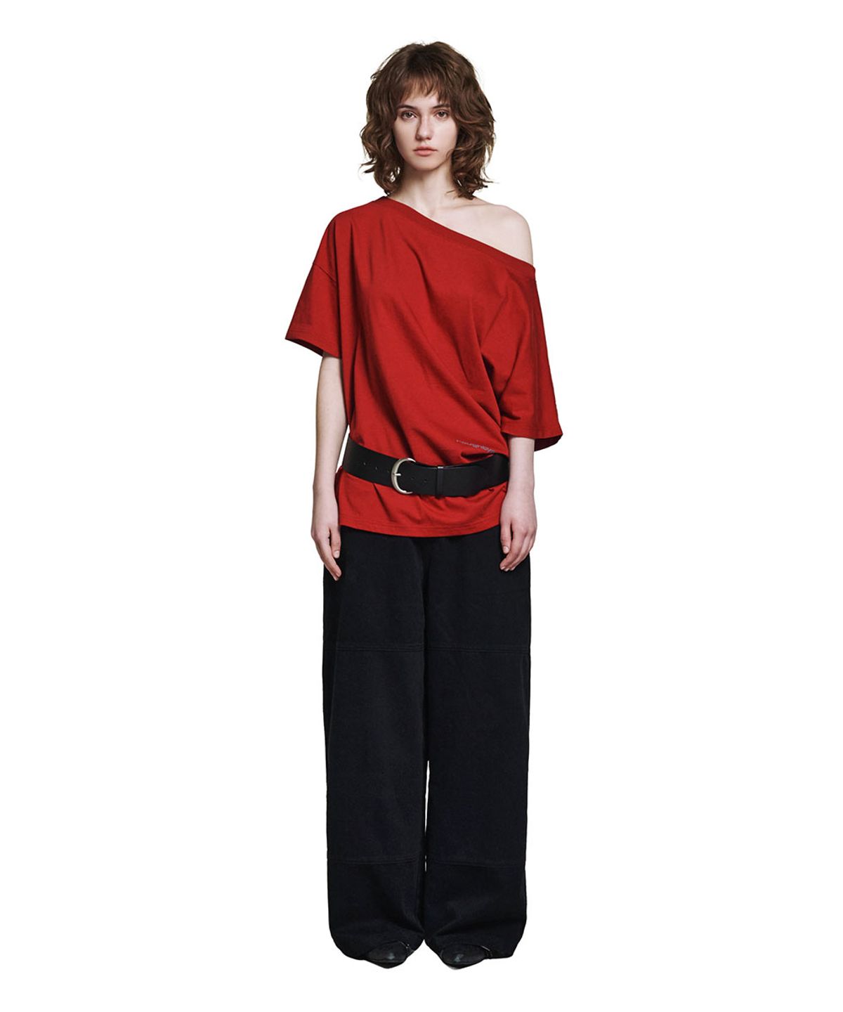 로타입(ROUGHTYPE) Double-cut Cotton Pants - Black