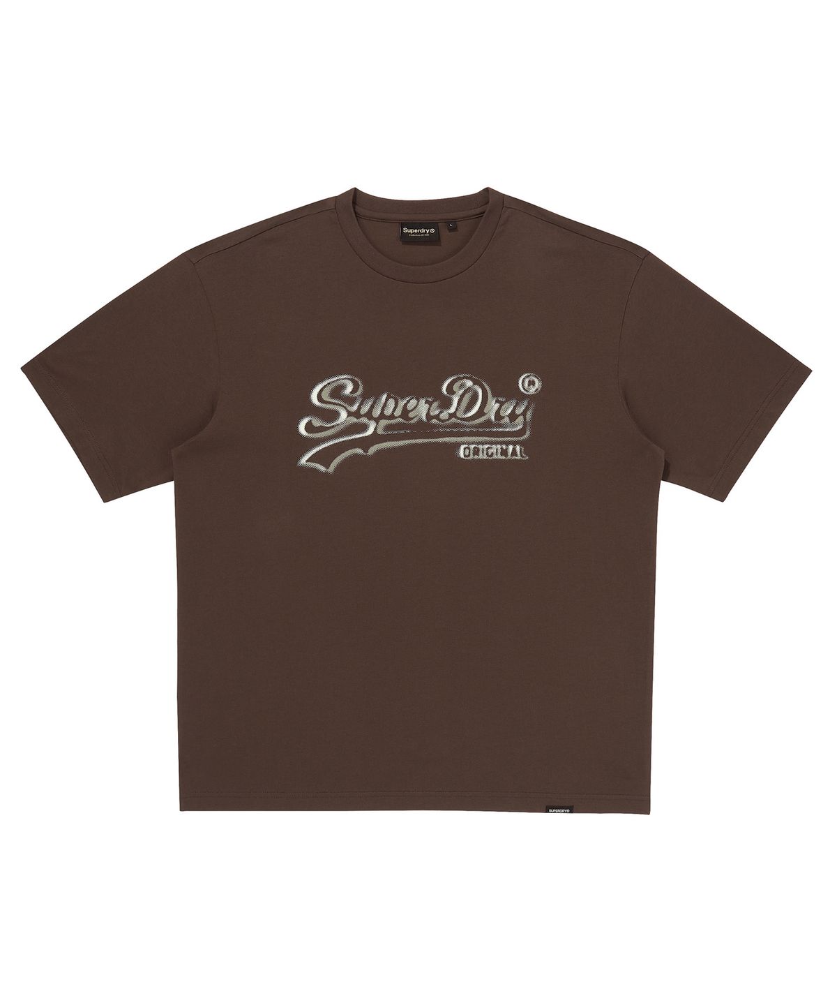 슈퍼드라이(SUPERDRY) 도트 로고 그래픽 티셔츠 다크 브라운 SDUISCQ70DBW