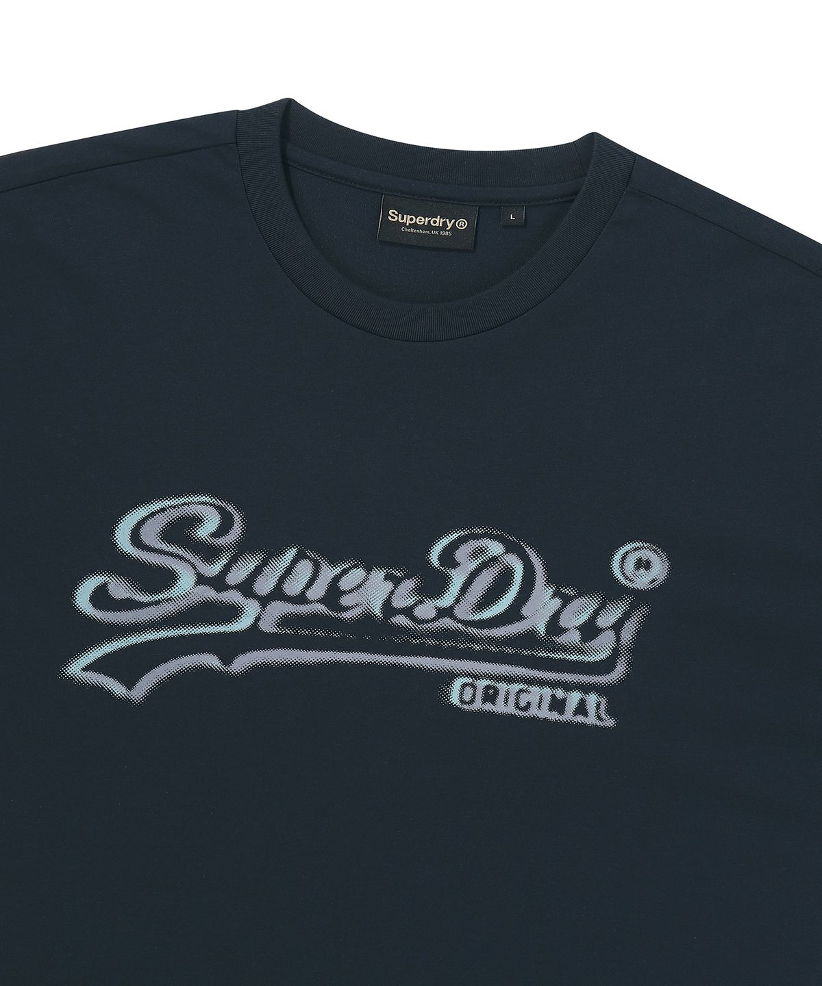 슈퍼드라이(SUPERDRY) 도트 로고 그래픽 티셔츠 다크네이비 SDUISCQ70DNY
