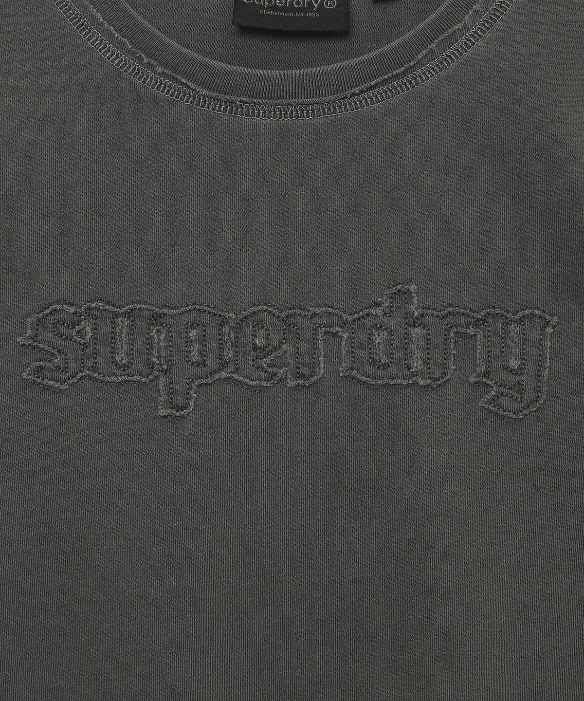 슈퍼드라이(SUPERDRY) 우먼스 빈티지 로고 패치 티셔츠 차콜 SDFISCQ43CHL