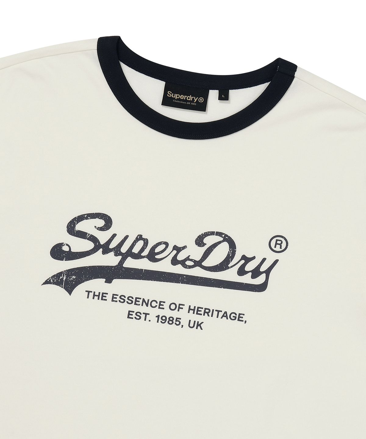슈퍼드라이(SUPERDRY) 로고 링거 티셔츠 크림 SDUISCQ10CRM