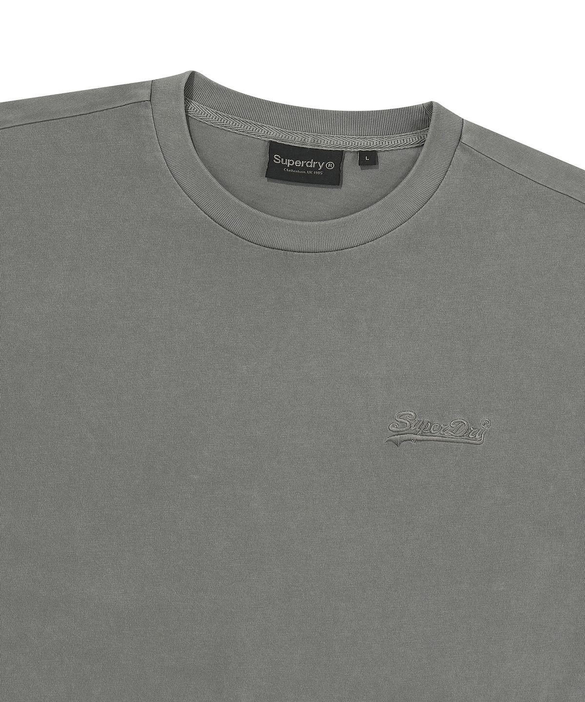 슈퍼드라이(SUPERDRY) 스몰 로고 워시드 티셔츠 그레이 SDUISCQ13GRY