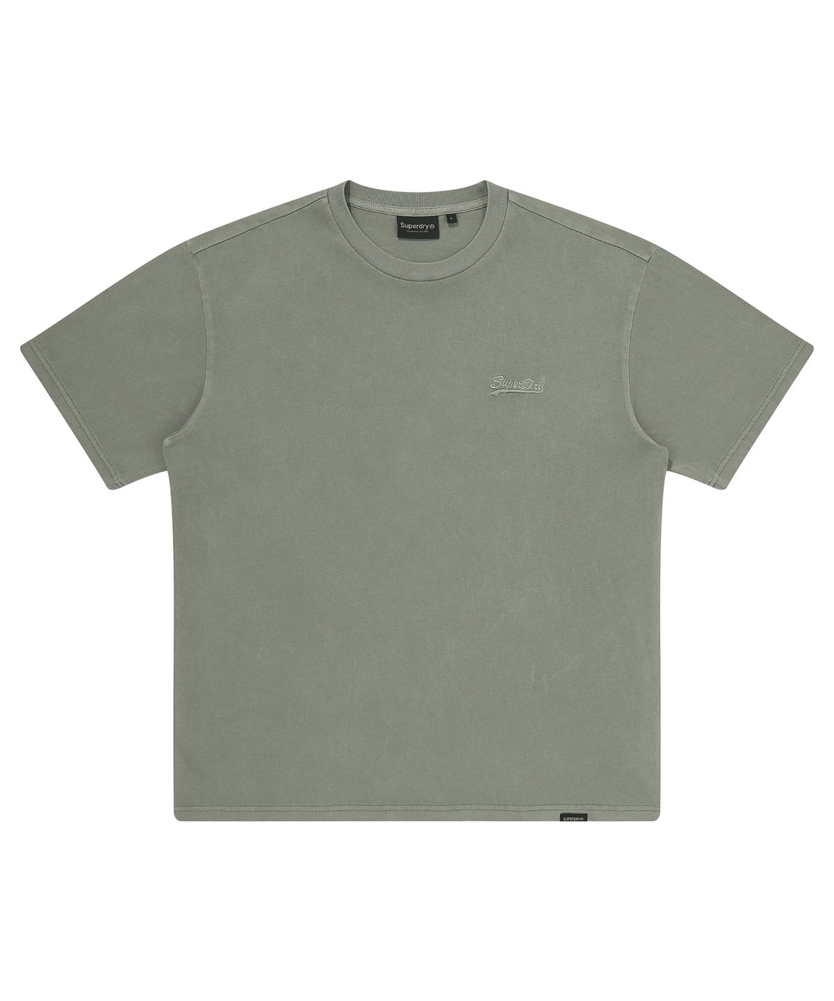 슈퍼드라이(SUPERDRY) 스몰 로고 워시드 티셔츠 카키그린 SDUISCQ13KHG