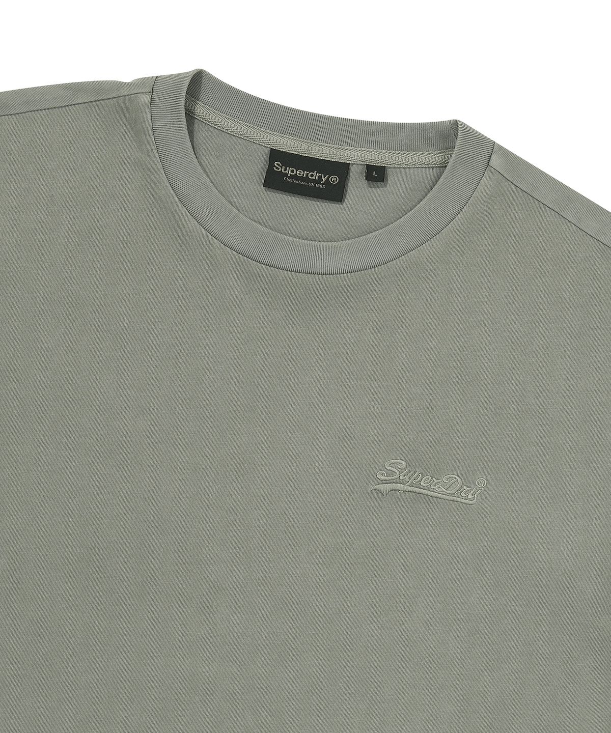 슈퍼드라이(SUPERDRY) 스몰 로고 워시드 티셔츠 카키그린 SDUISCQ13KHG