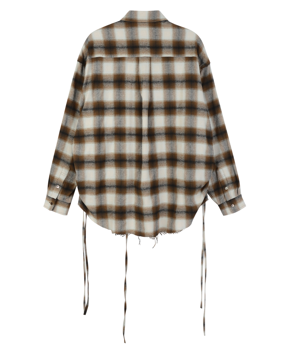 카치스(COTCHS) OMBRE SHIRRING SHIRTS-BROWN