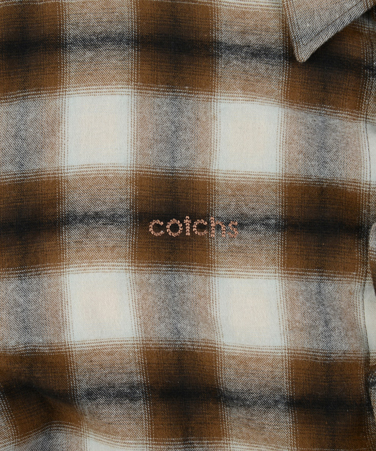 카치스(COTCHS) OMBRE SHIRRING SHIRTS-BROWN