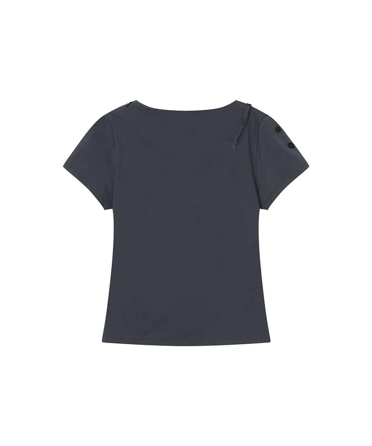 미세키서울(MISEKI SEOUL) Diagonal open short sleeve CHARCOAL