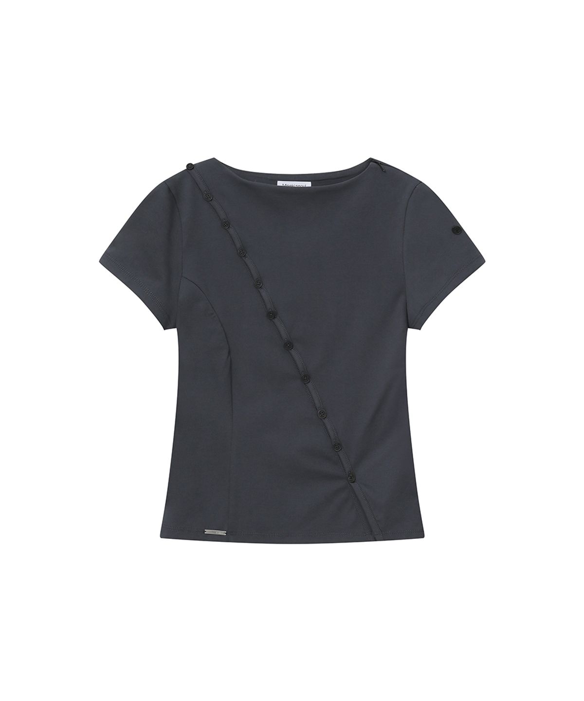 미세키서울(MISEKI SEOUL) Diagonal open short sleeve CHARCOAL
