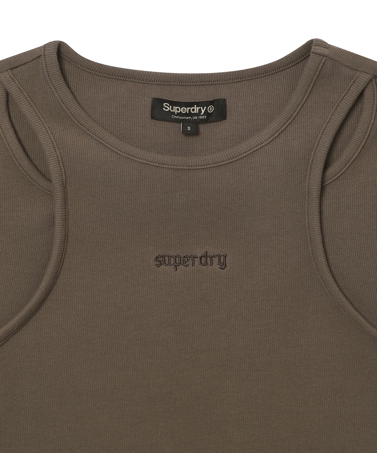 슈퍼드라이(SUPERDRY) 우먼스 레이어드 슬림 티셔츠 브라운 SDFISCQ47BRW