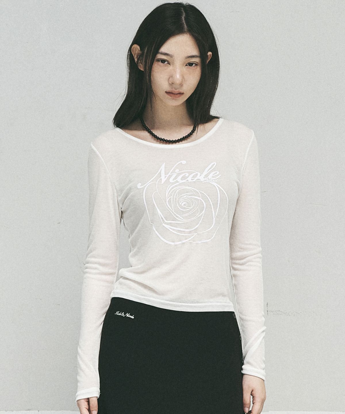 닉앤니콜(NICK&NICOLE) NICOLE ROSE LONG SLEEVE TOP_IVORY