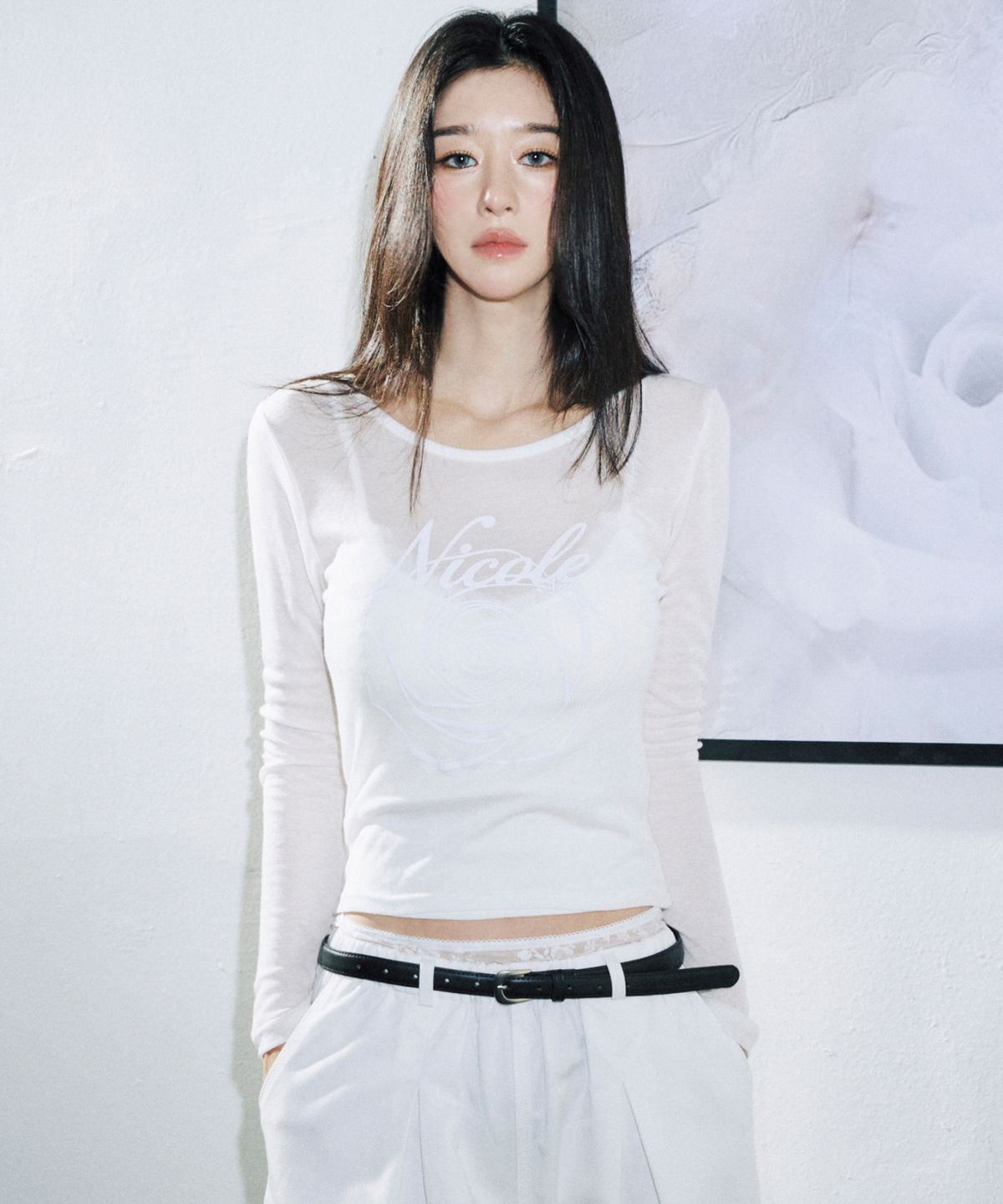 닉앤니콜(NICK&NICOLE) NICOLE ROSE LONG SLEEVE TOP_IVORY
