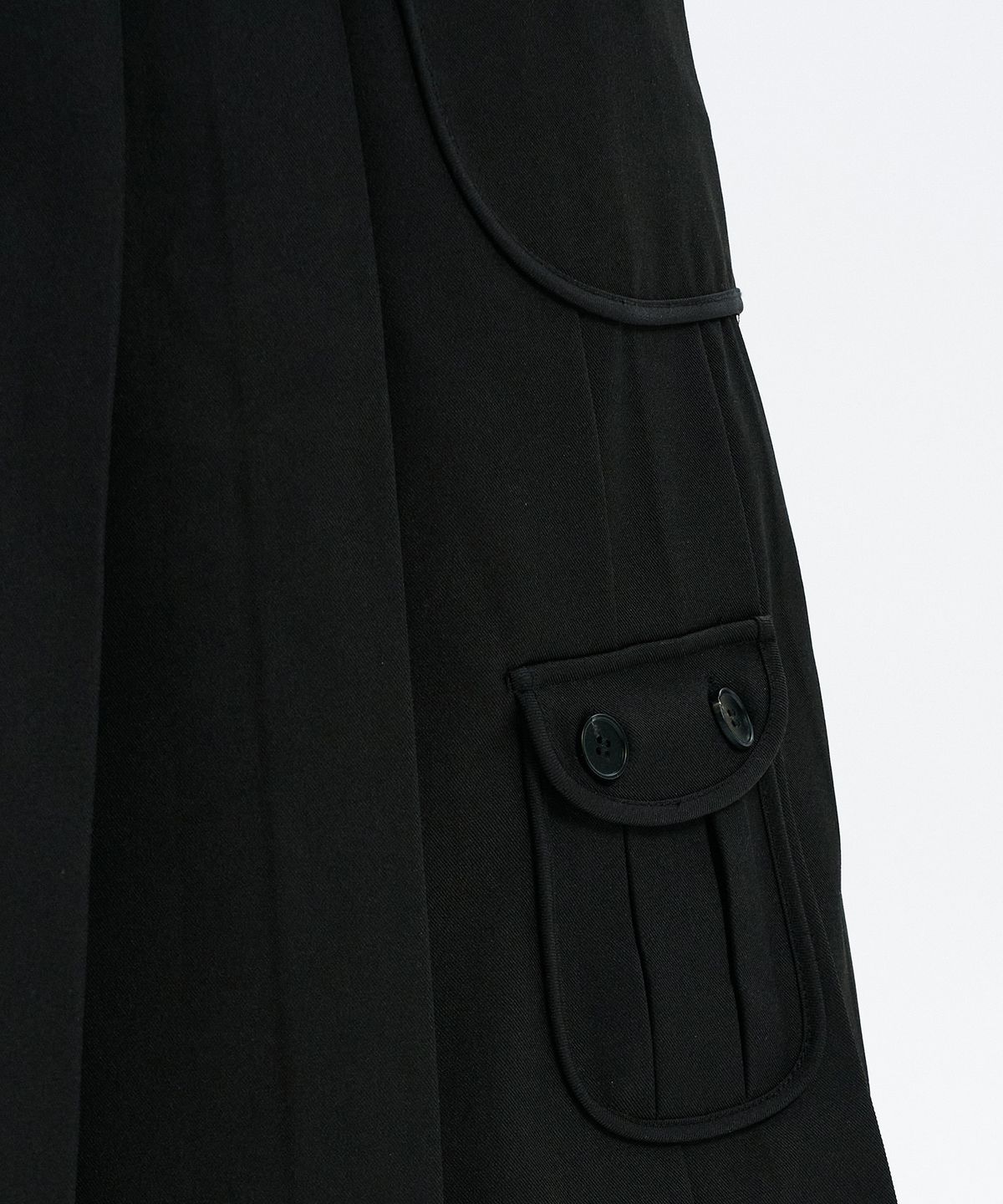 하나히(HANAHI) Low pocket pleated skirt BLACK