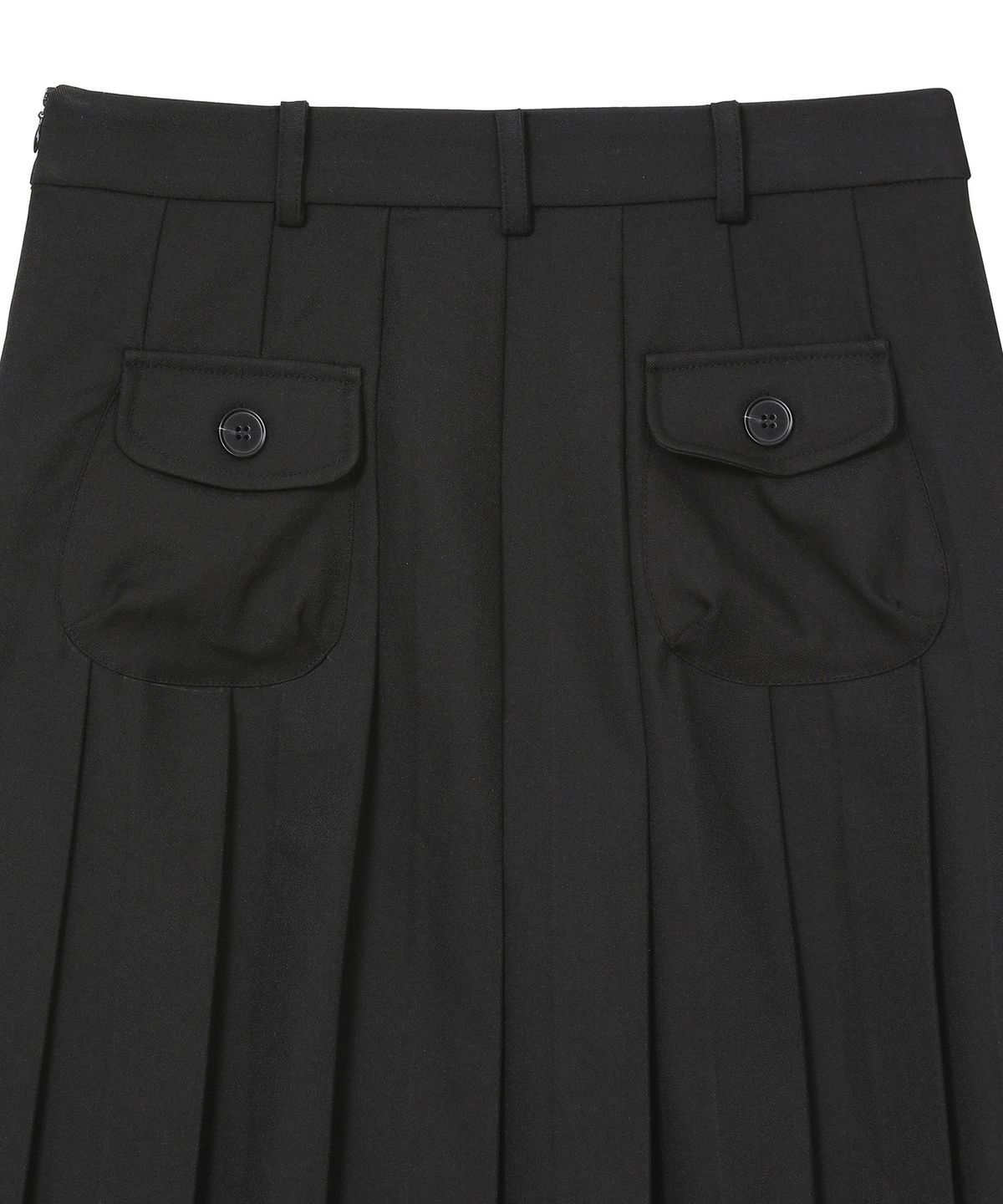 하나히(HANAHI) Low pocket pleated skirt BLACK