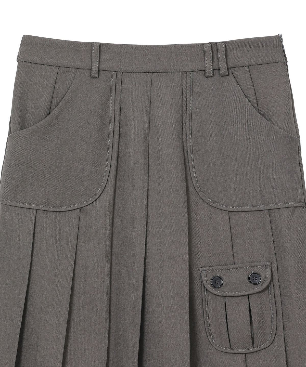 하나히(HANAHI) Low pocket pleated skirt GREY