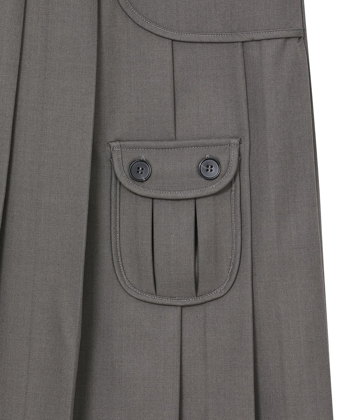 하나히(HANAHI) Low pocket pleated skirt GREY