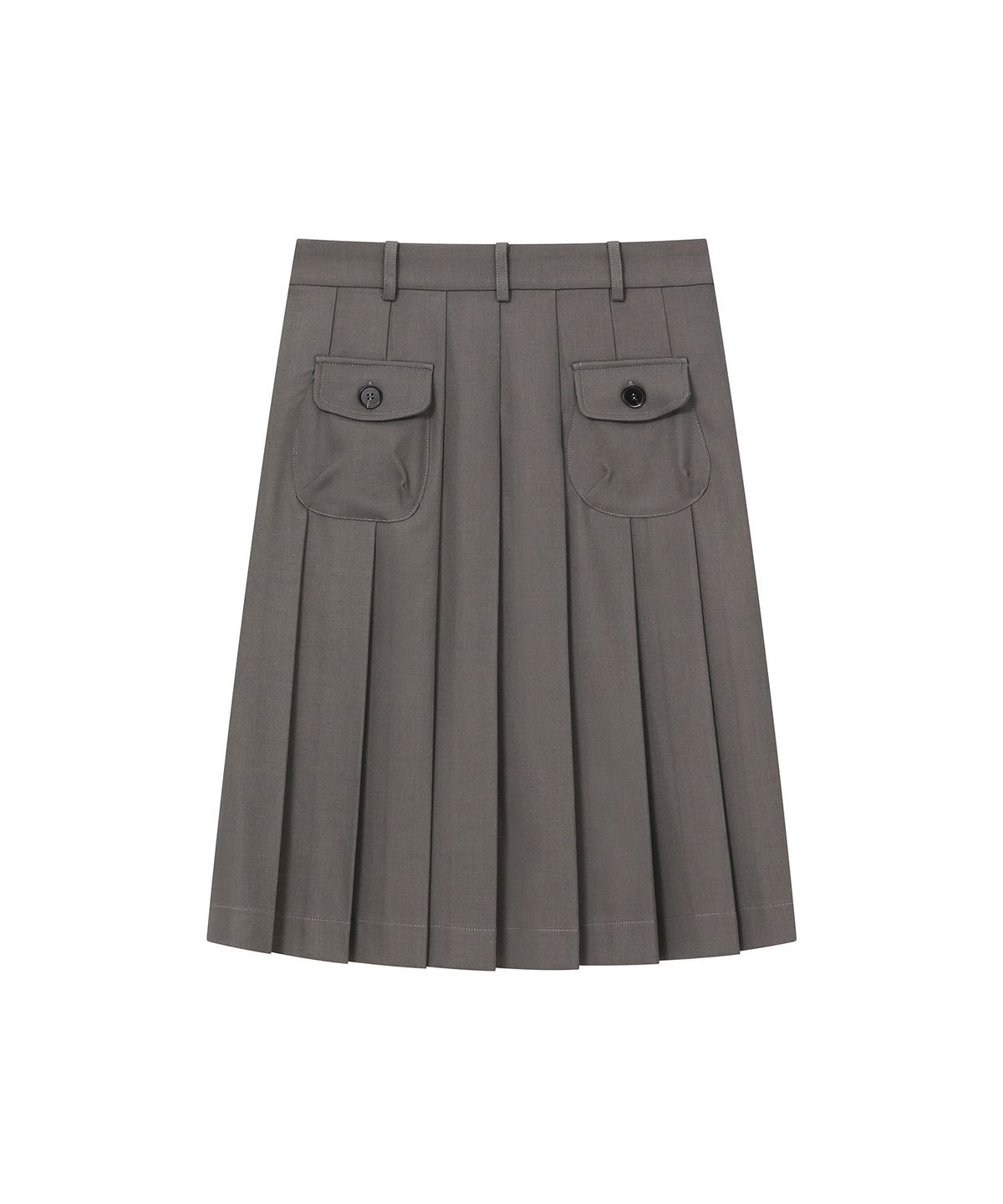하나히(HANAHI) Low pocket pleated skirt GREY