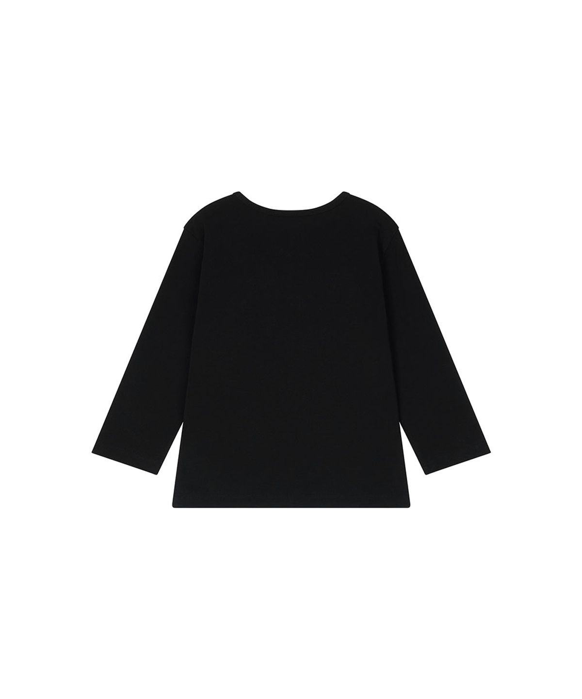 로타입(ROUGHTYPE) Lettering U-neck Half-sleeved T-shirt - Black