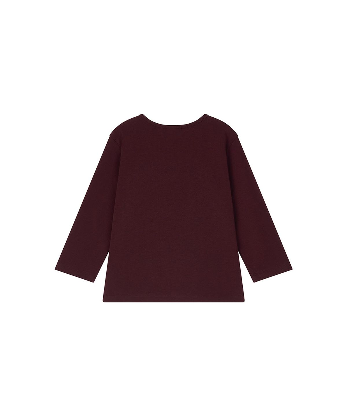 로타입(ROUGHTYPE) Lettering U-neck Half-sleeved T-shirt - Burgundy
