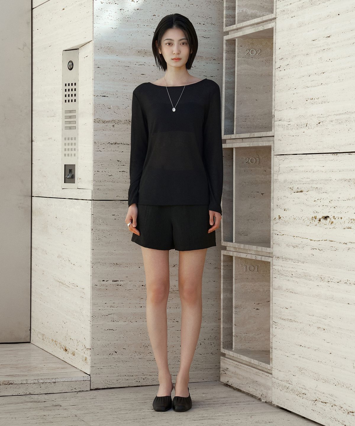 시야쥬(SIYAZU) SIPT7198 리조트 시스루 밴딩 쇼츠_Black