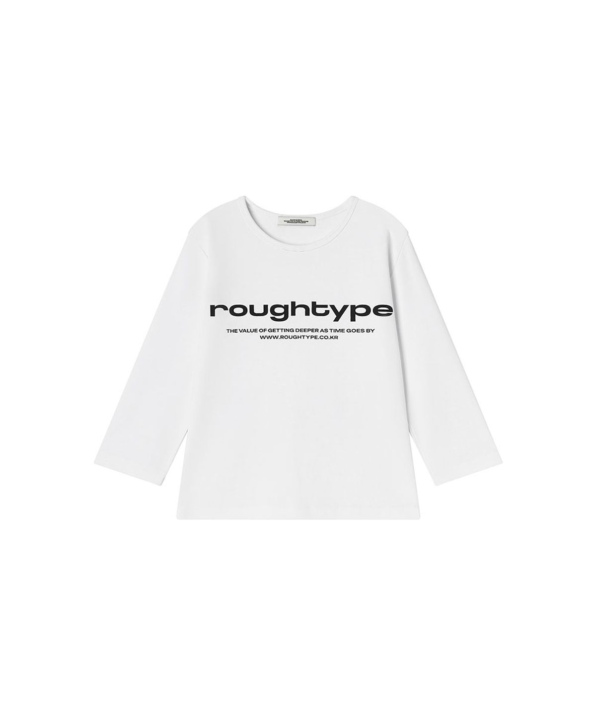 로타입(ROUGHTYPE) Lettering U-neck Half-sleeved T-shirt - White