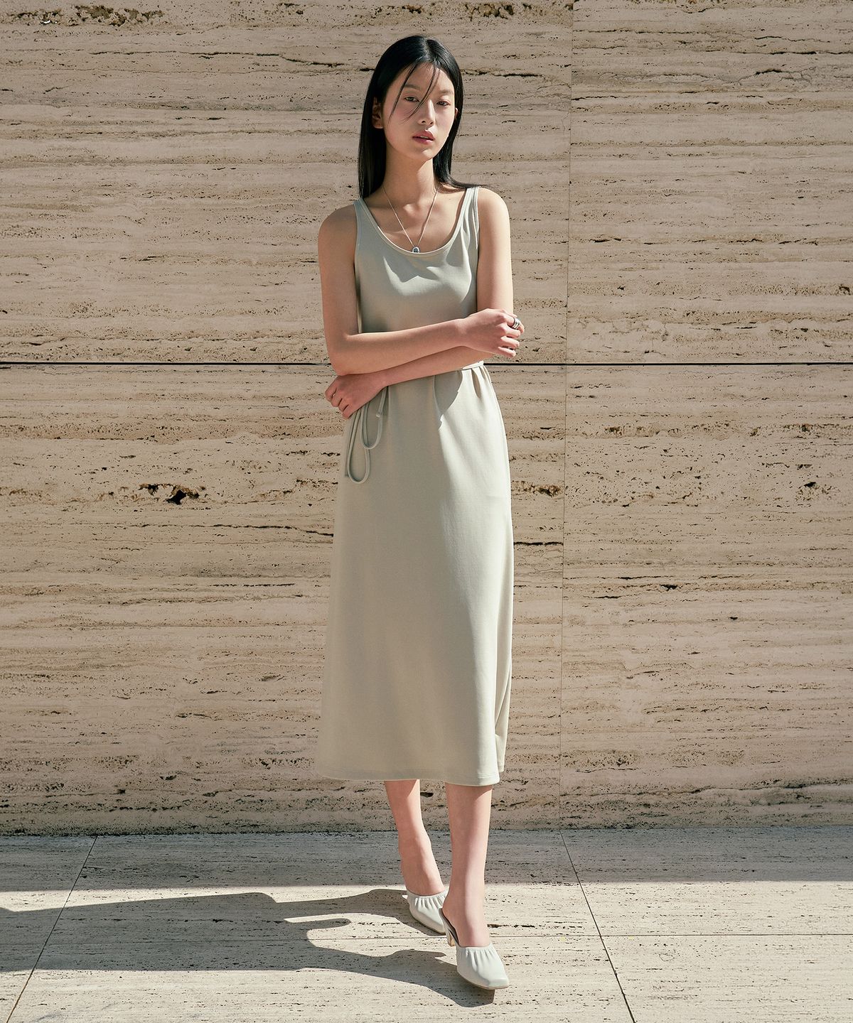 시야쥬(SIYAZU) SIA8040 컴포터블 다이마루 롱 원피스_Olive