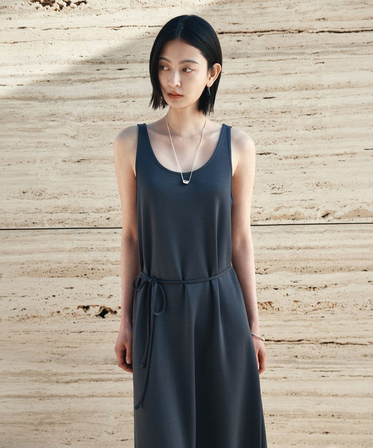 시야쥬(SIYAZU) SIA8040 컴포터블 다이마루 롱 원피스_Charcoal
