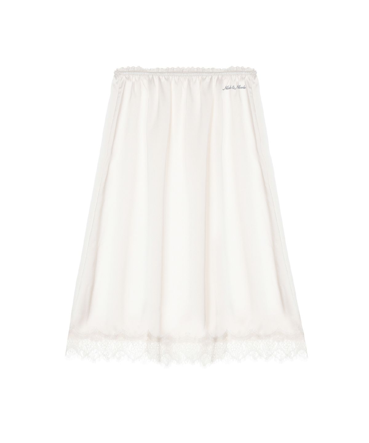 닉앤니콜(NICK&NICOLE) SATIN LACE LONG SKIRT_CREAM