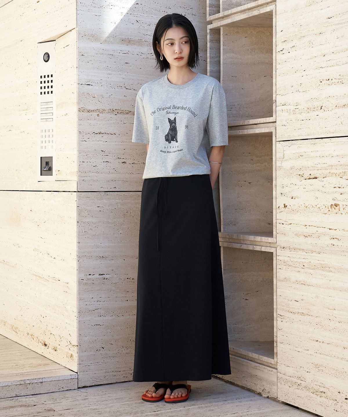 시야쥬(SIYAZU) SITP5297 슈나우저 반팔 티셔츠_Melange gray