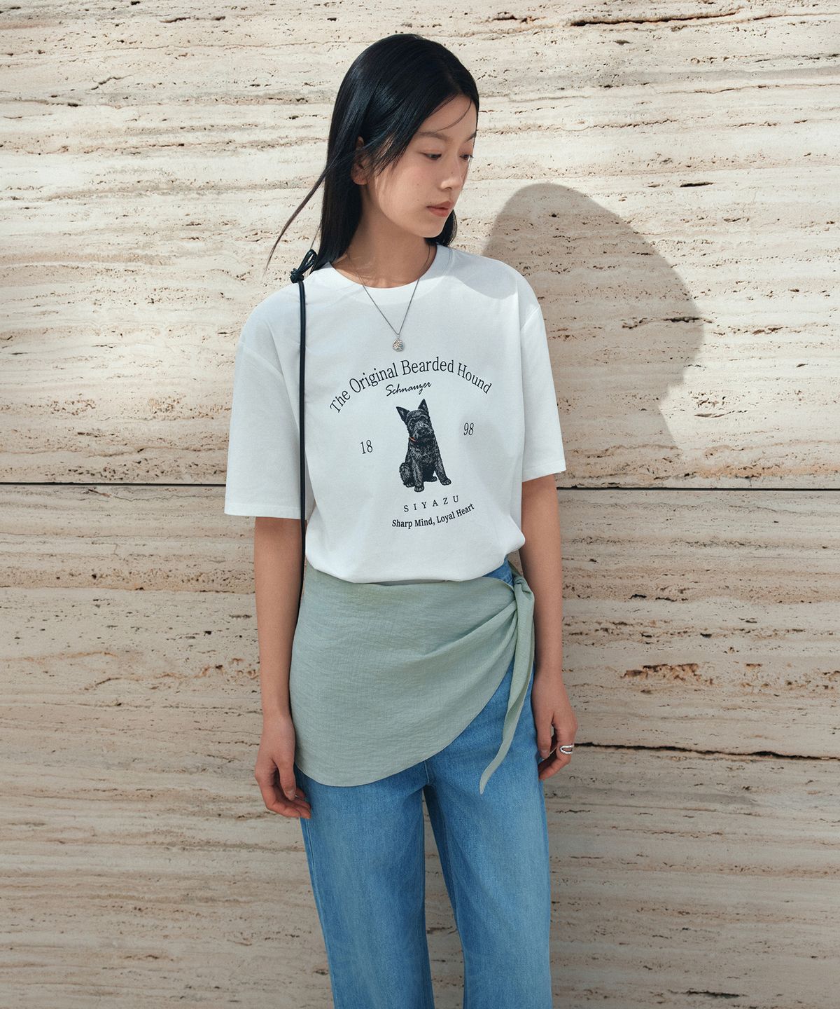 시야쥬(SIYAZU) SITP5297 슈나우저 반팔 티셔츠_White