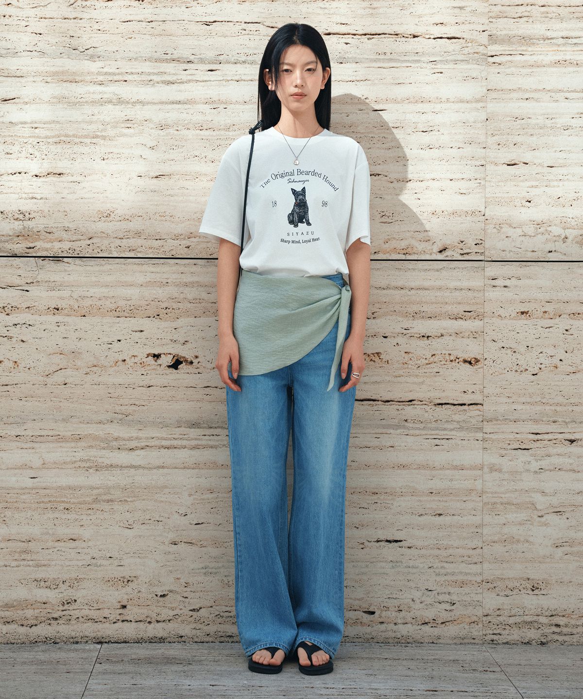 시야쥬(SIYAZU) SITP5297 슈나우저 반팔 티셔츠_White