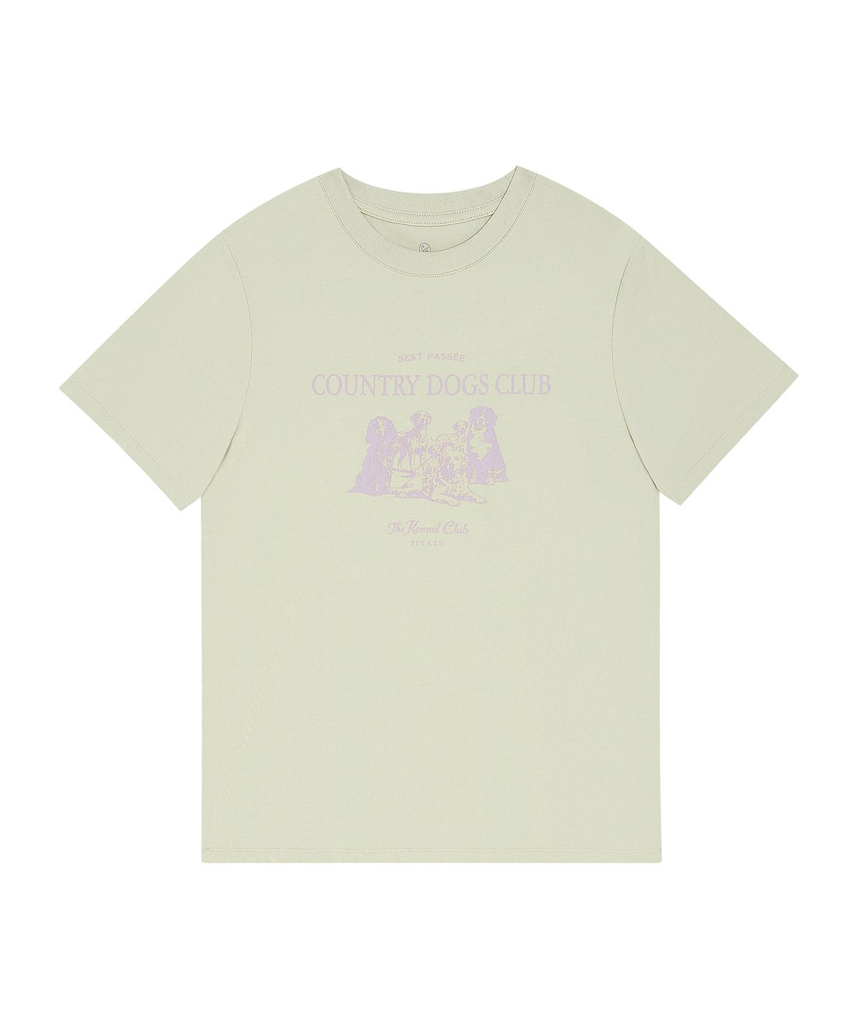 시야쥬(SIYAZU) SITP5296 COUNTRY DOGS CLUB 반팔 티셔츠_Khaki beige
