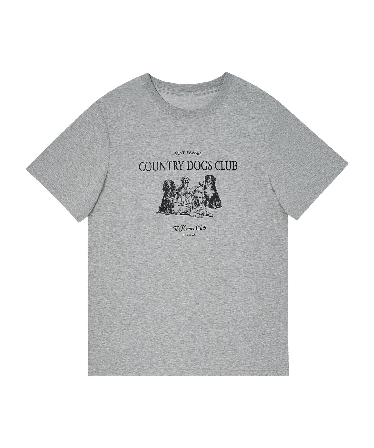 시야쥬(SIYAZU) SITP5296 COUNTRY DOGS CLUB 반팔 티셔츠_Melange gray